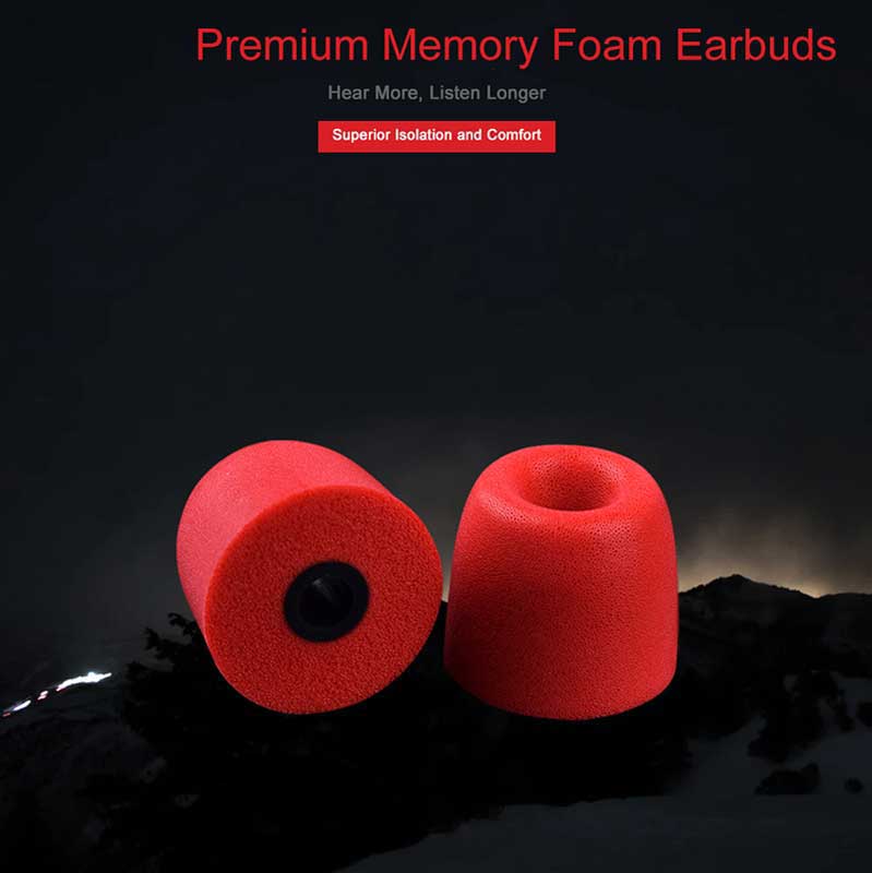 1 Pair Original Memory Foam Ear Pads Tips Noise Isolating Earbud Comfortable Earpad for Earphones