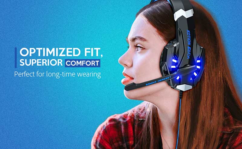 AstroSoar G9000 Stereo Gaming Headset for PS4 PC Xbox One PS5 Controller, Noise Cancelling Over Ear Headphones with Mic, LED Light, Bass Surround, Soft Memory Earmuffs | astrosoar.com